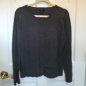 Vintage Gray Talbots Petite Cardigan Sweater